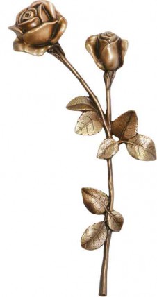 image du produit Tige aux deux roses Bronze vers la gauche