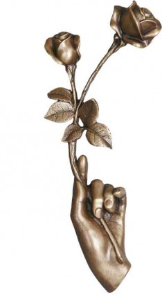 image du produit Main aux deux roses Bronze