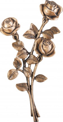 image du produit Tige aux trois roses Bronze
