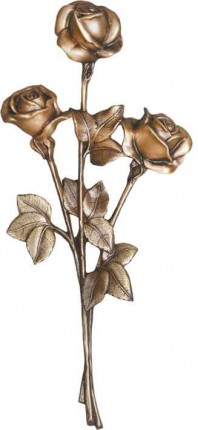 image du produit Tige aux trois roses Bronze