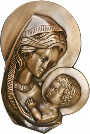 image du produit Vierge auréolée avec enfant Bronze